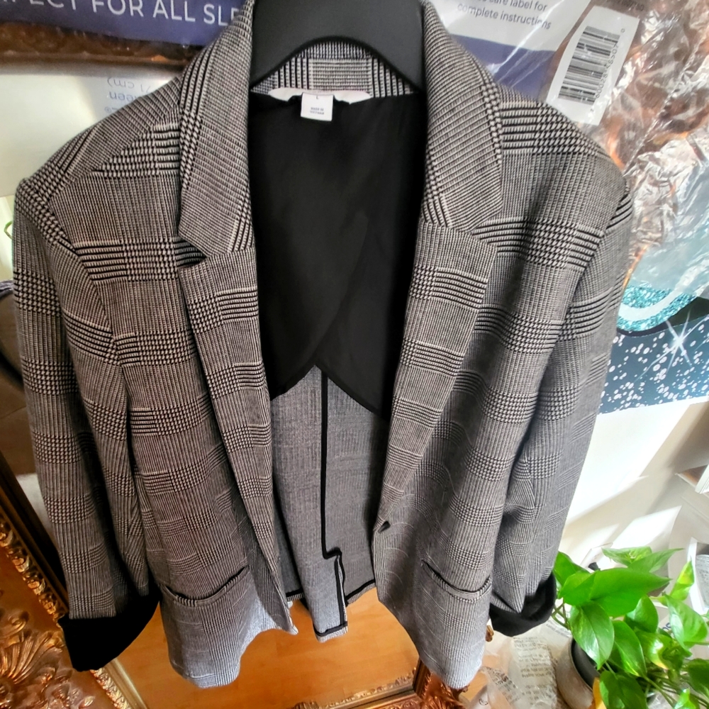 Black and white blazer